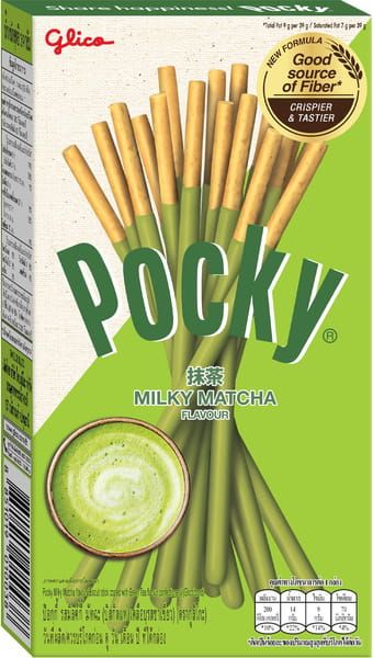 GLICO Pocky Milky Matcha Flavour / Paluszki oblane polewą z mlecznej herbaty matcha 33 g