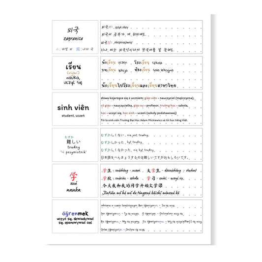 AZJATYCKIE JĘZYKI Vocabulary & Grammar Notebook - WINTER Limited edition / Zeszyt do słówek, gramatyki - Zima (edycja limitowana)