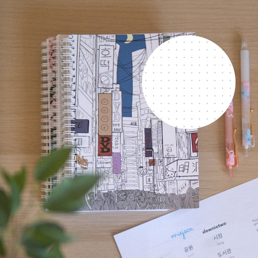 AZJATYCKIE JĘZYKI Notebook (Spiral-Bound) Seul / Zeszyt z koreańskim motywem - Serce Seulu