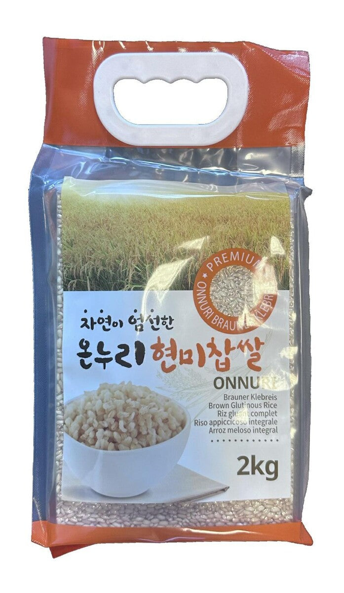 ONNURI Ryż Brązowy Pełnoziarnisty Kleisty 2 kg