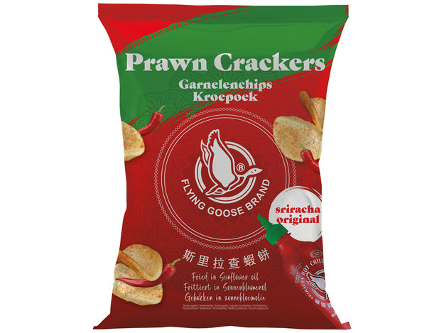 FLYING GOOSE Sriracha Prawn Crackers Original / Krakersy krewetkowe o smaku sriracha 80 g
