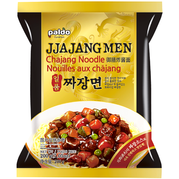 PALDO Jjajangmen Instant Noodles with Black Bean Sauce / Makaron instant o smaku wołowiny 200 g