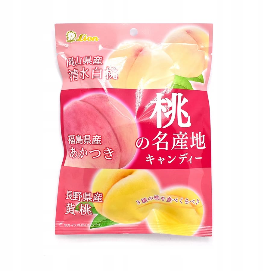 LION Peach Candy 3 flavors / Cukierki brzoskwiniowe – 3 smaki 71 g