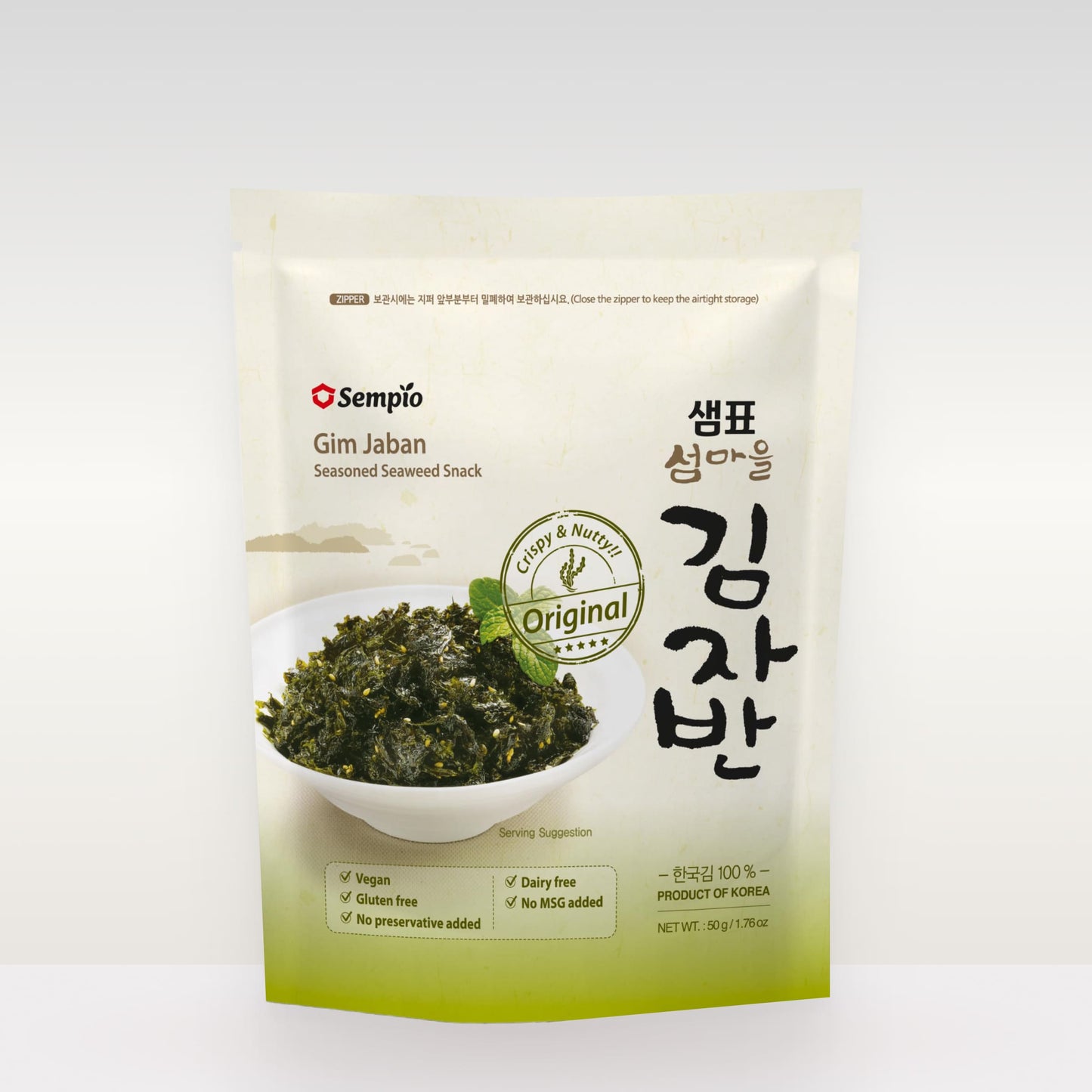 SEMPIO Gim Jaban Seasoned Seaweed Snack Original / Chrupiące wodorosty oryginalne 50 g