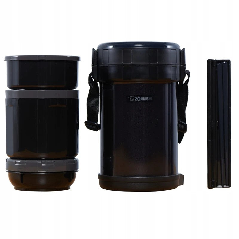 ZOJIRUSHI SL-XE20-AD Stainless Steel Lunch Jar / Japoński termos obiadowy z 3 pojemnikami, granatowy 1,47 l