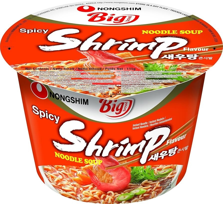 NONGSHIM SaeUTang Spicy Shrimp Flavour Noodle Big Bowl / Pikantny Koreański ramen krewetkowy 115 g