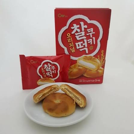 CHUNGWOO Chaltteok Cookie Original / Glutinous Rice Cake Cookies / Ciasteczka ryżowe z nadzieniem 107,5 g