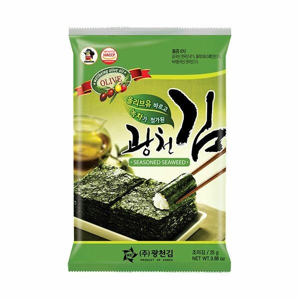 KWANGCHEON KIM Seasoned Seaweed with olive oil and green tea / Nori z oliwą z oliwek i zieloną herbatą 25 g