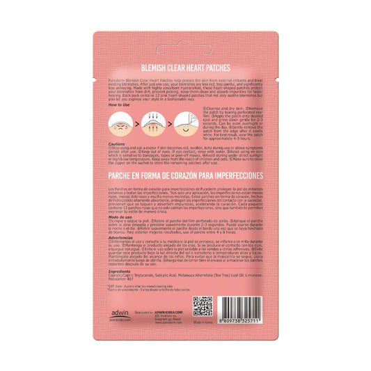 PUREDERM Blemish Clear Heart Patches (12 plasterków)