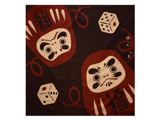 Cotton Furoshiki Lucky Daruma / Bawełniana chusta - Szczęśliwa Daruma 90x90 cm