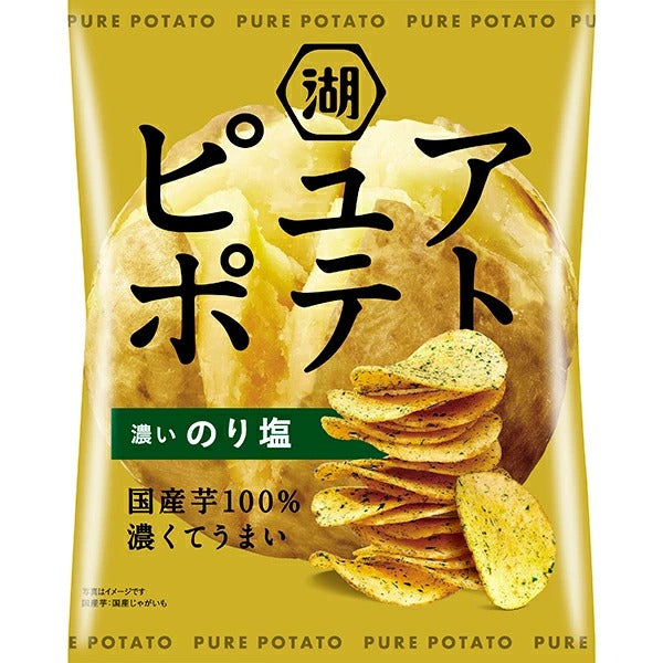 KOIKEYA Pure Potato Nori Shio Chips / Grubo krojone chipsy ziemniaczane z intensywnym smakiem nori i soli 52 g