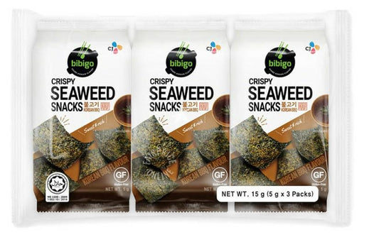 BIBIGO Algi morskie Snack - BBQ 3 x 5 g