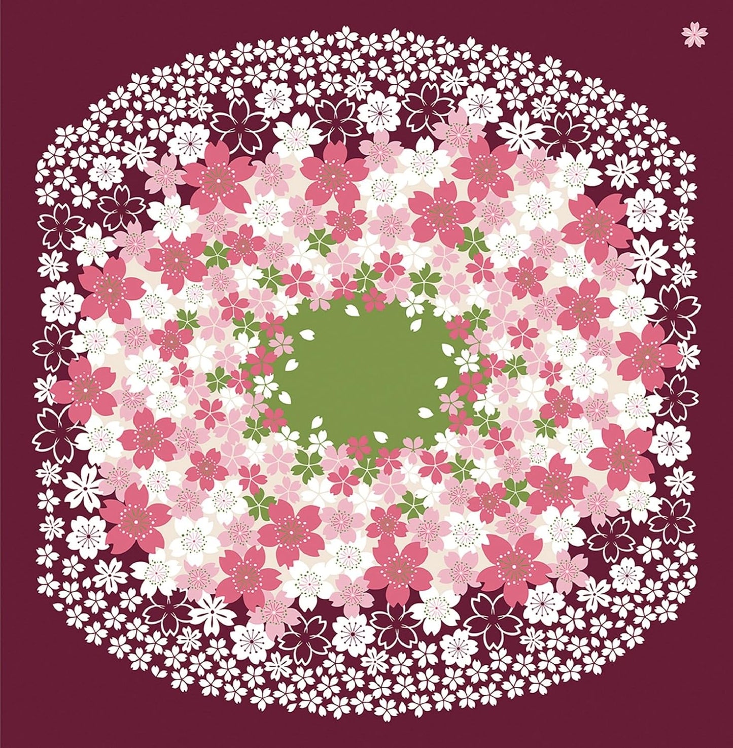 Cotton Furoshiki Sakura Dark Red / Bawełniana chusta - kwiaty wiśni 107x105 cm