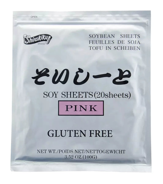 SHIRAKIKU Różowy Papier Sojowy do Sushi 20 arkuszy 100 g