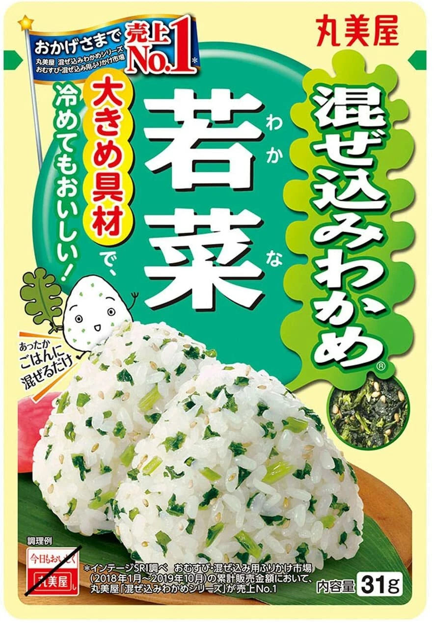 MARUMIYA Mazekomi Wakame Wakana Rice Mix / Mieszanka do ryżu z wakame i liśćmi rzepy 29 g