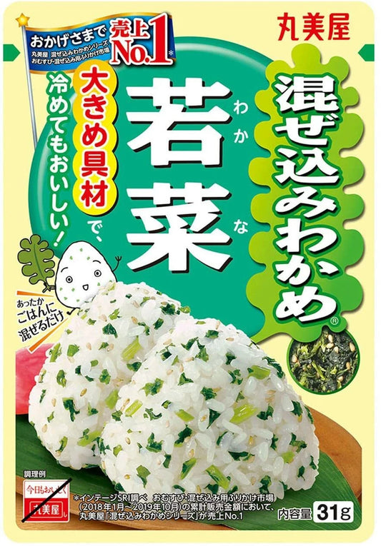 MARUMIYA Mazekomi Wakame Wakana Rice Mix / Mieszanka do ryżu z wakame i liśćmi rzepy 29 g