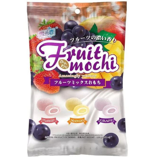YUKI&LOVE Fruit Mochi: Strawberry, Mango, Grape / Mochi mango, truskawkowe i winogronowe 126 g