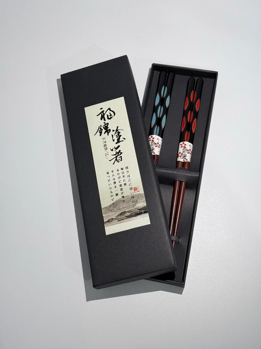 Fukunishiki Urushi-bashi / Fukunishiki Japanese Urushi Lacquer Chopsticks Set / Zestaw japońskich pałeczek dla par