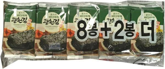 KWANGCHEONKIM Seasoned Nori / Przyprawione płaty nori 8+2 (5 g x 10)