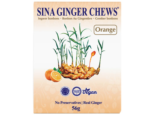 SINA Ginger Orange Candy  56 g / Cukierki imbirowo-pomarańczowe