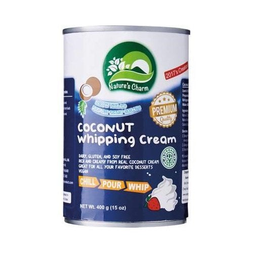 NATURE'S CHARM Vegan Coconut Whipping Cream / Wegański kokosowy krem-śmietanka do ubijania 400 ml