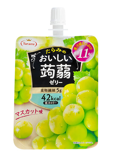 TARAMI Oishii Konjac Jelly Drink Muscat (White Grape) Flavor / Płynna galaretka konjac o smaku winogron Muscat 150 g
