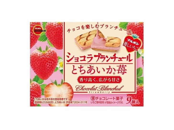 BOURBON Choco Blanchul Strawberry biscuit / Ciastka z kremem czekoladowo-truskawkowym