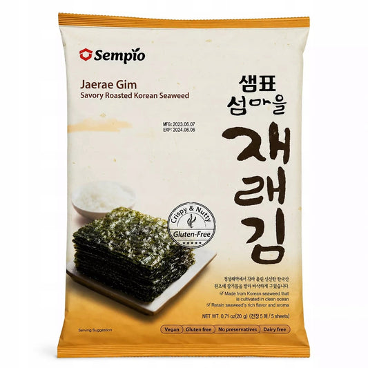 SEMPIO Jaerae Gim Savory Roasted Korean Seaweed / Prażone koreańskie algi nori 20 g