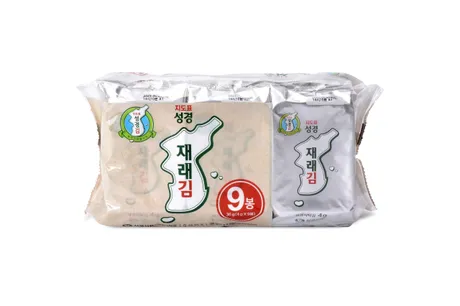 SUNG GYUNG GIM Seasoned Roasted Seaweed Snack with Perilla Oil / Wodorosty prażone przyprawione z olejem z pachnotki 9 x 4 g