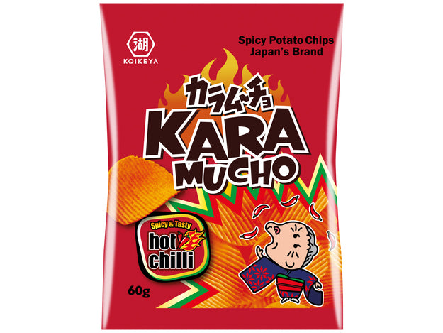 KOIKEYA Potato Chips Ridged Karamucho Chilli / Karbowane chipsy ziemniaczane o smaku ostrego chili 60 g