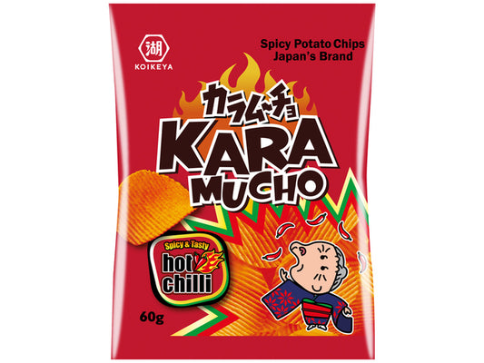 KOIKEYA Potato Chips Ridged Karamucho Chilli / Karbowane chipsy ziemniaczane o smaku ostrego chili 60 g