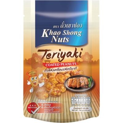 KHAO SHONG NUTS Teriyaki Coated Peanuts  / Prażone orzeszki ziemne w chrupiącej panierce o smaku teriyaki 140 g