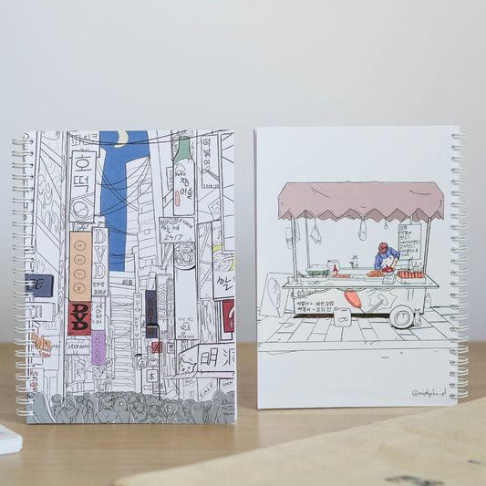 AZJATYCKIE JĘZYKI Notebook (Spiral-Bound) Seul / Zeszyt z koreańskim motywem - Serce Seulu