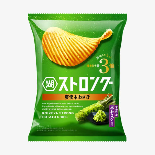 KOIKEYA Potato Chips Strong Wasabi Flavor / Chipsy ziemniaczane o intensywnym smaku wasabi 52 g