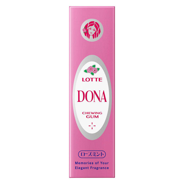 LOTTE  Dona Chewing Gum / Guma do żucia o aromacie różano-miętowym (9 listków) 26,1 g
