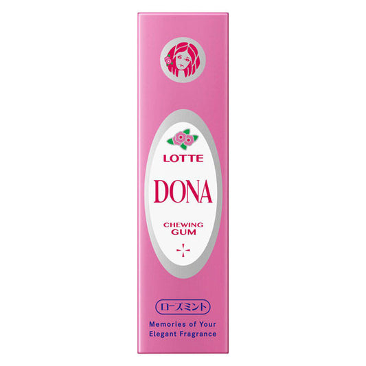 LOTTE  Dona Chewing Gum / Guma do żucia o aromacie różano-miętowym (9 listków) 26,1 g