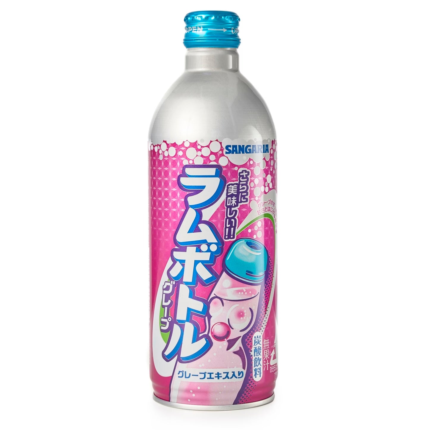 SANGARIA Ramu Bottle Ramune Grape Soda / Japońska oranżada winogronowa 500 g