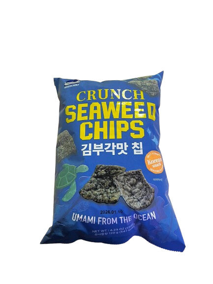 WOOSEONG WORLD Crunch Seaweed Chips / Chrupiące chipsy z wodorostów 120 g