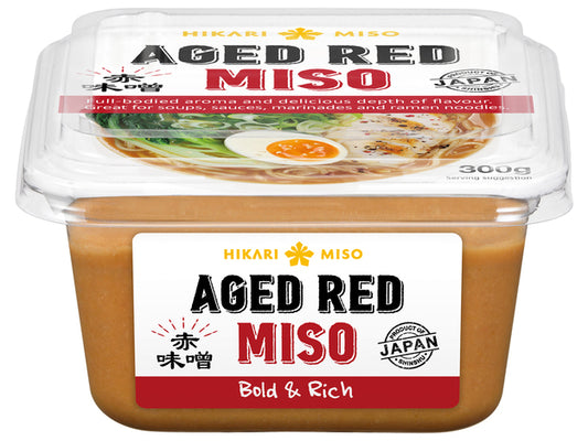 HIKARI MISO Jukusei Aka Miso / Aged Red Miso / Dojrzewająca czerwona pasta miso 300 g