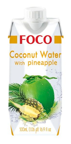 FOCO Coconut Water with Pineapple / Woda kokosowa z ananasem 500 ml