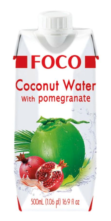 FOCO Coconut Water with Pomegranate / Woda kokosowa z granatem 500 ml