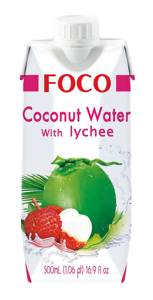 FOCO Coconut Water with Lychee / Woda kokosowa z liczi 500 ml