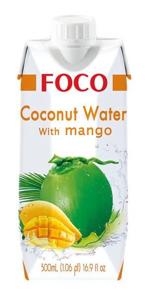 FOCO Coconut Water with Mango / Woda kokosowa z mango 500 ml