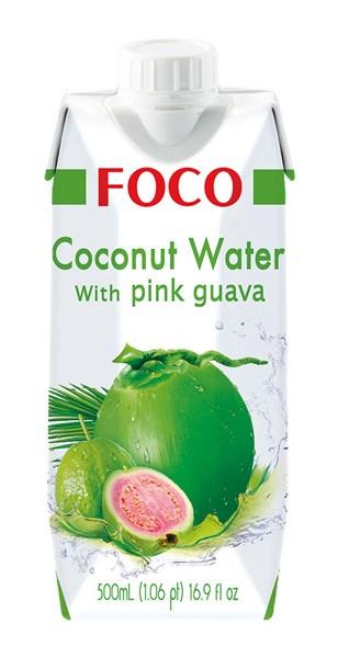 FOCO Coconut Water with Pink Guava / Woda kokosowa z różową guawą 500 ml