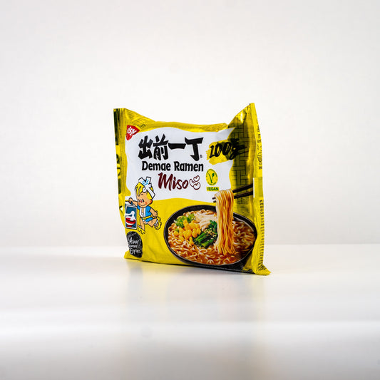 NISSIN Demae Ramen Miso / Makaron instant o smaku miso (produkt wegański) 100 g