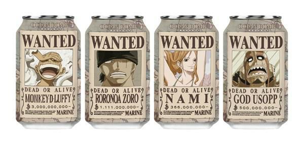 OCEAN BOMB x One Piece Wanted White Grapes Flavour Sparkling Water / Napój Gazowany Białe Winogrona 330 ml
