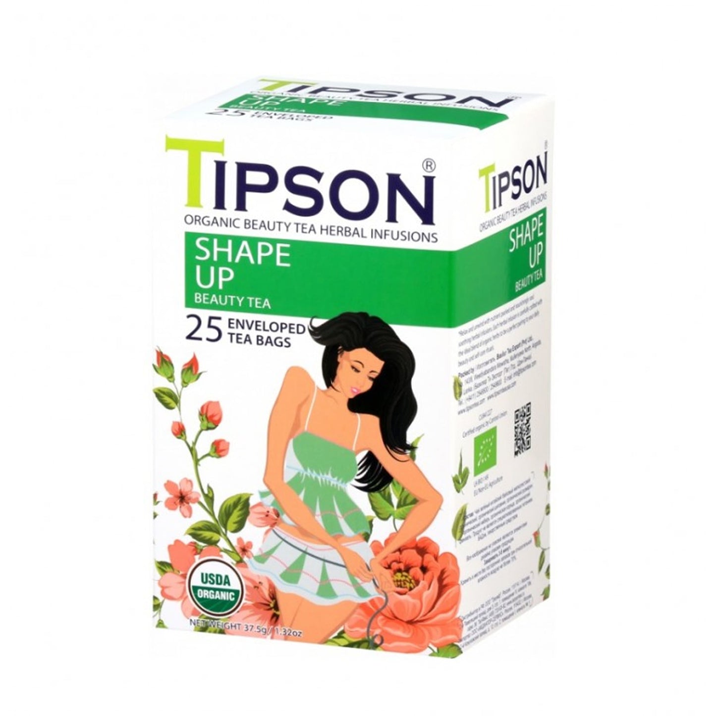 Organiczna ziołowa herbata, Shape Up 37,5 g, 25 szt. Tipson