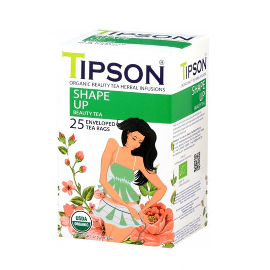 Organiczna ziołowa herbata, Shape Up 37,5 g, 25 szt. Tipson