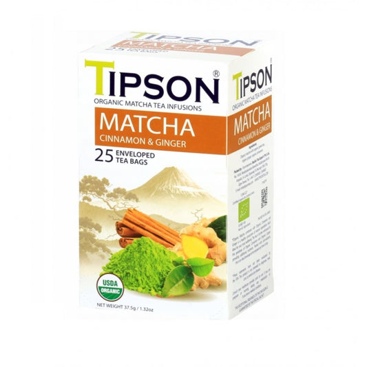Organiczna Matcha, cynamon i imbir 37,5 g, 25 szt. Tipson