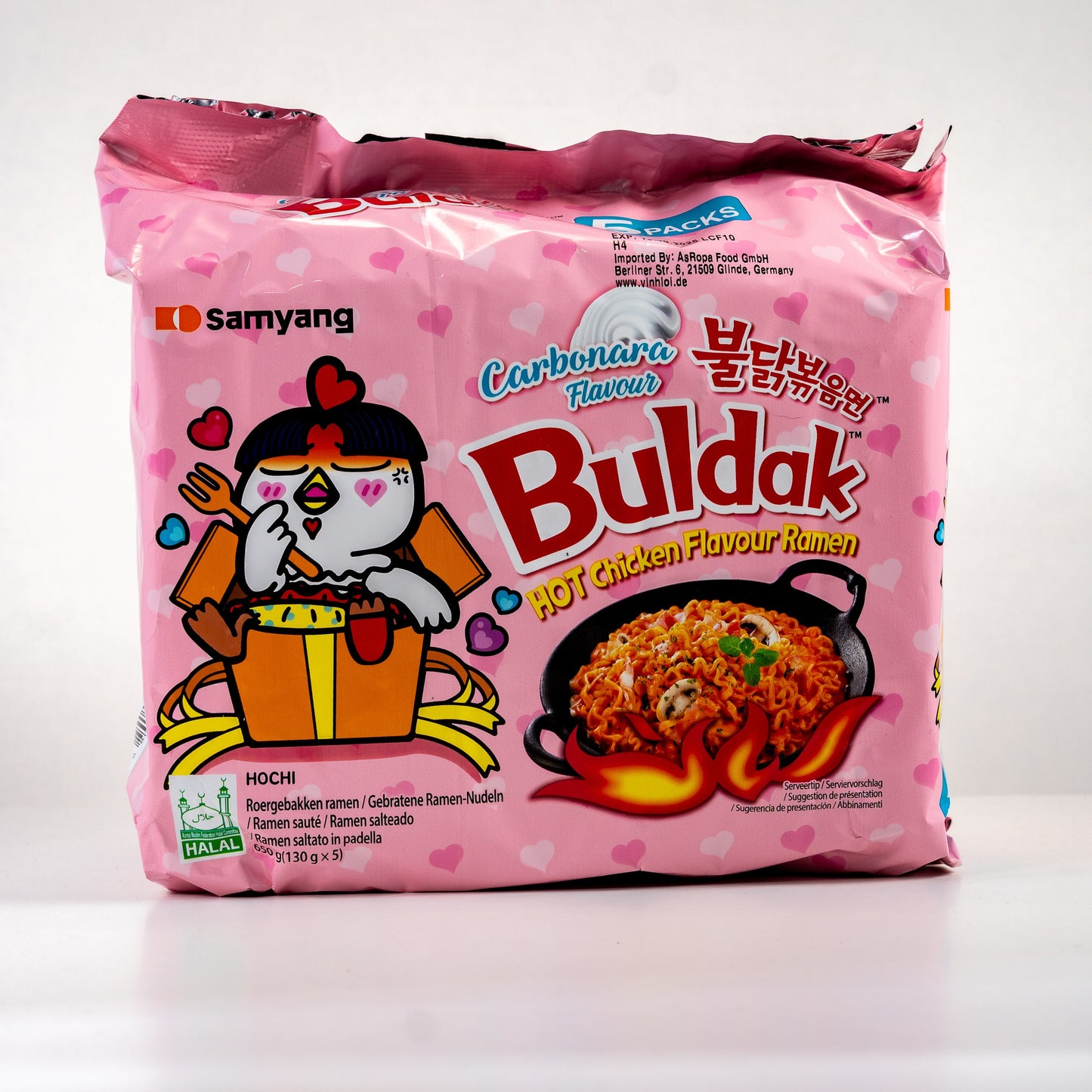 SAMYANG Buldak stir-fried noodles Hot chicken carbonara / Kurczak z sosem Carbonara 130 g